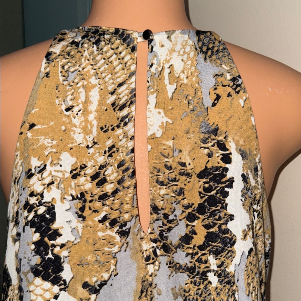 fab'rik Snake Print Mini Dress in Black, Gold, and Cream - Picture 4 of 6